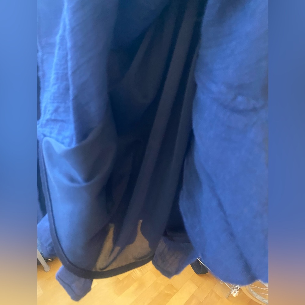 Double Zero Navy Sleeveless Button Front Shirt Dr… - image 4